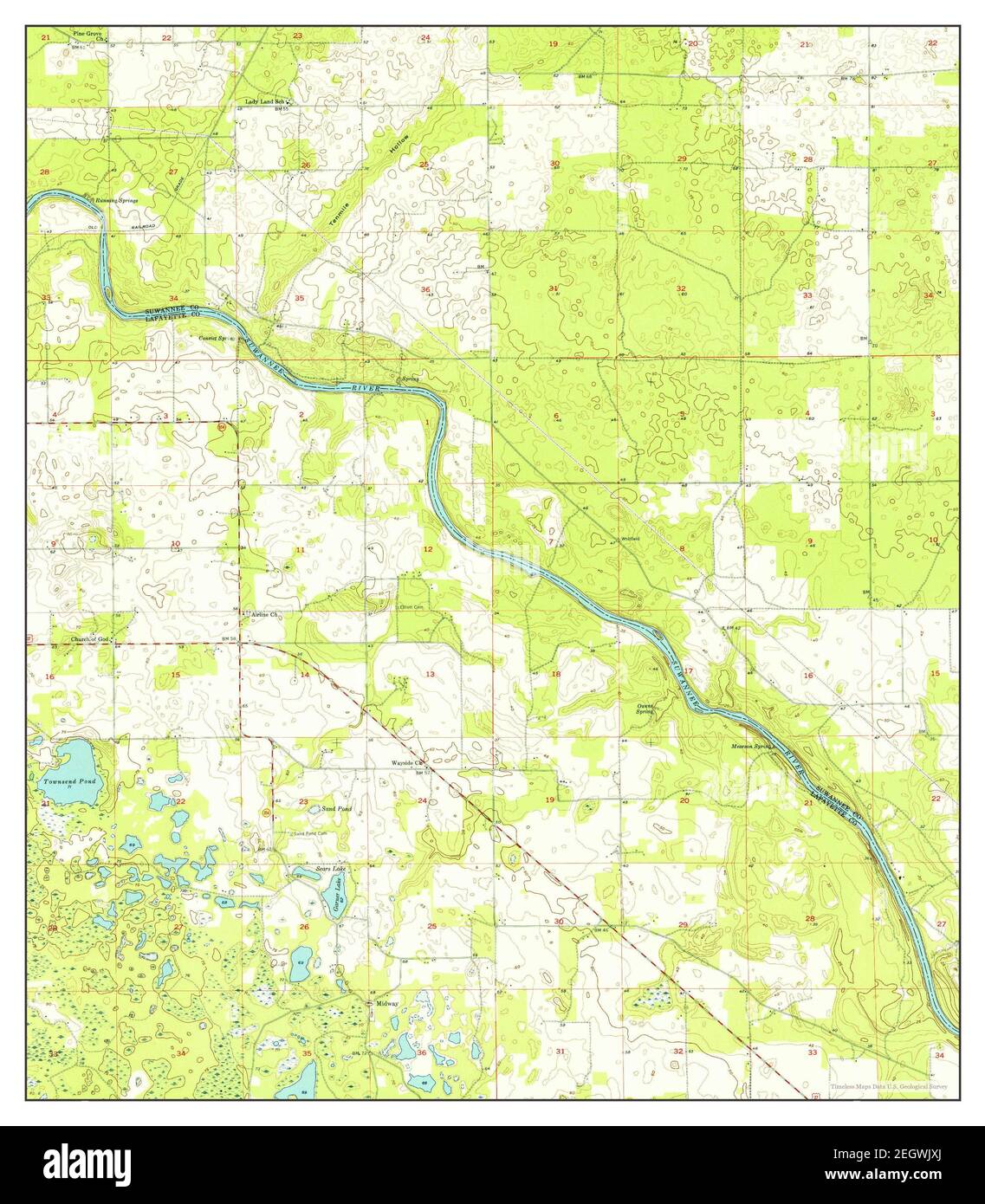 Mayo SE, Florida, map 1955, 124000, United States of America by