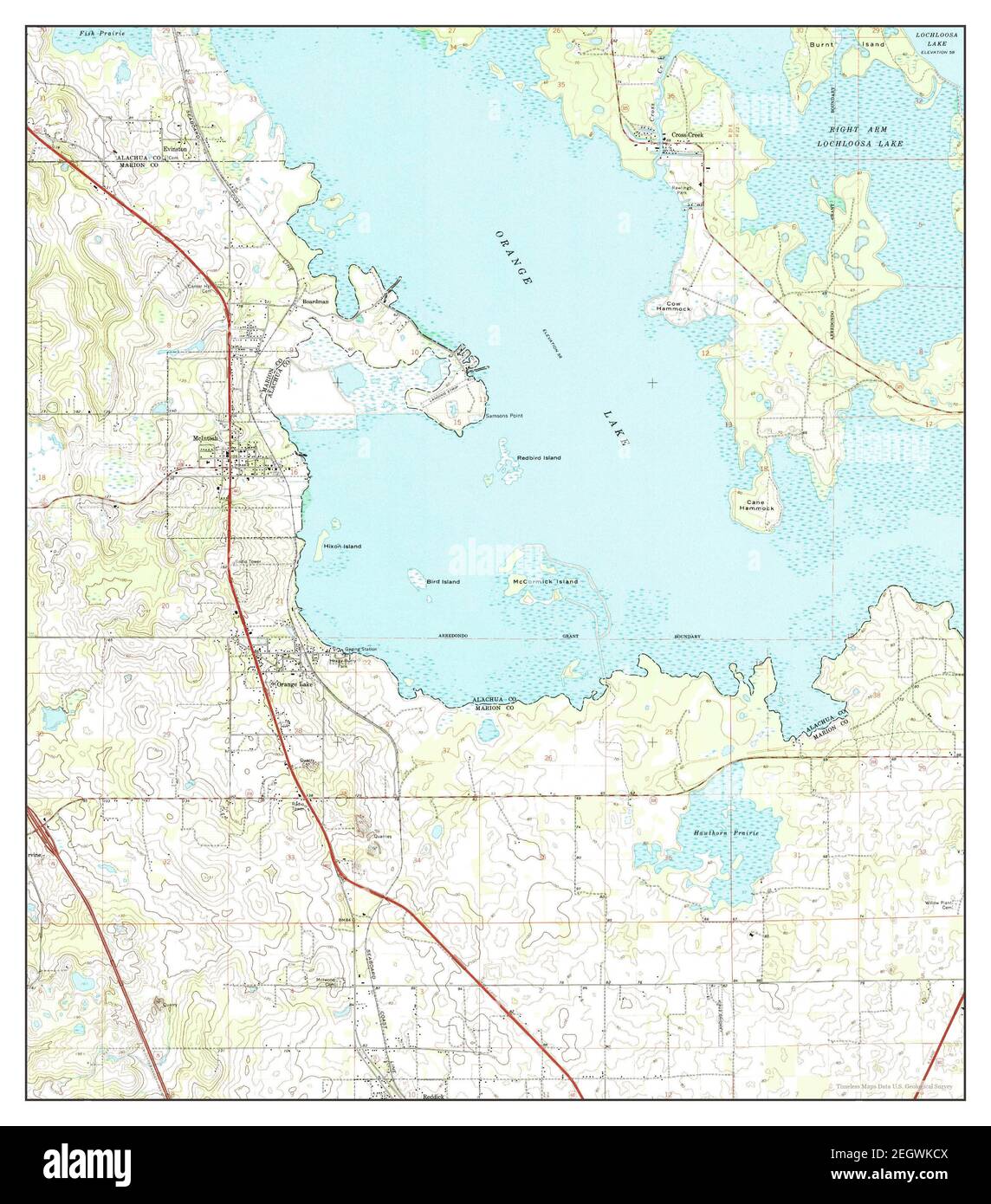 McIntosh, Florida, map 1968, 124000, United States of America by