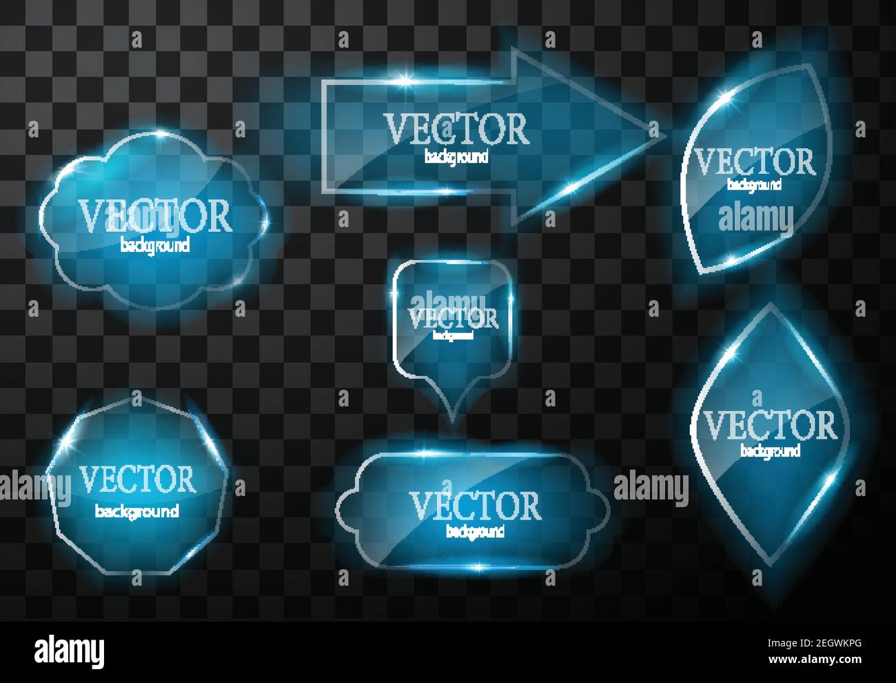Glass vector button plane. Easy editable background Stock Vector