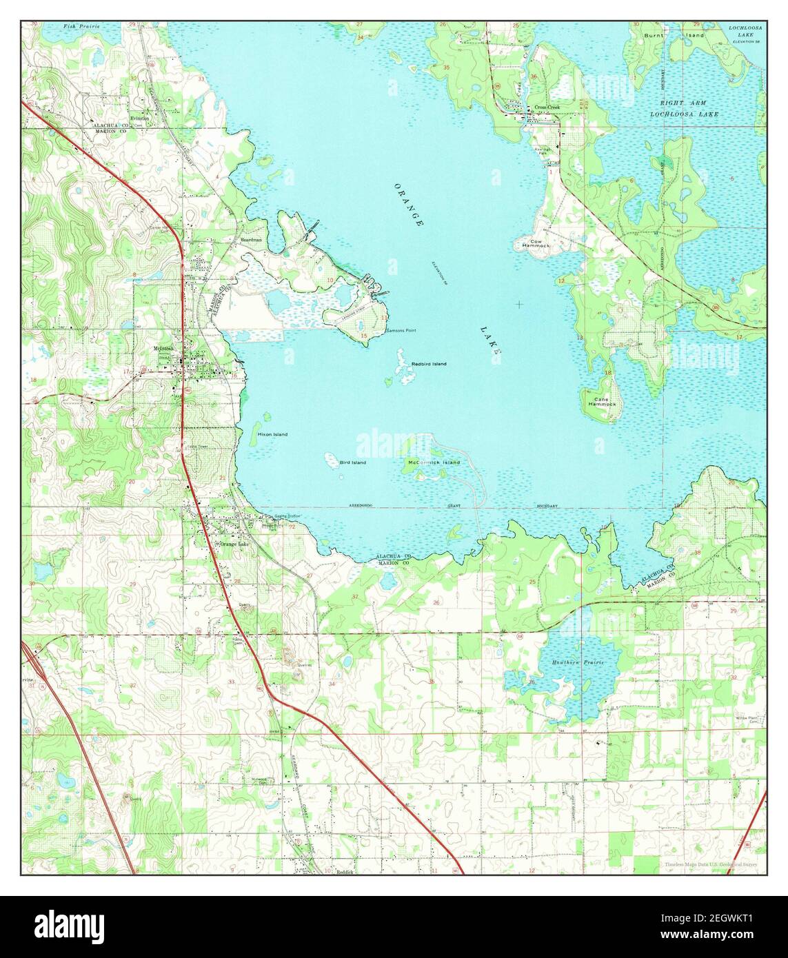McIntosh, Florida, map 1968, 124000, United States of America by