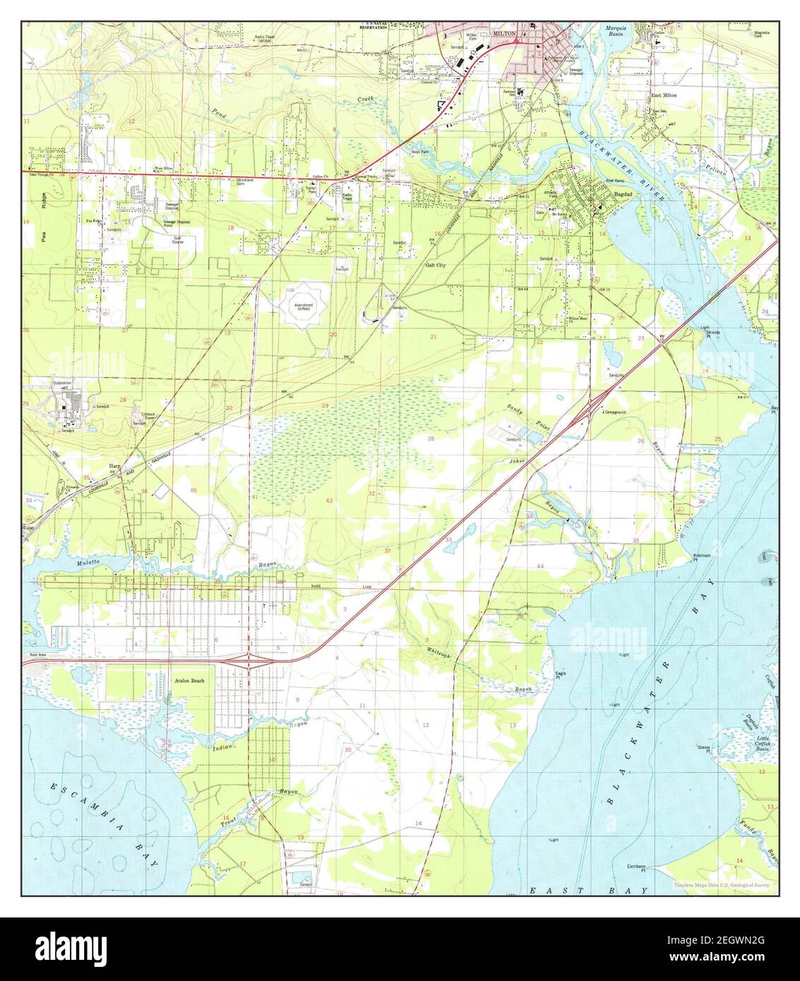 Milton florida map hi res stock - Milton South Florida Map 1978 124000 United States Of America By Timeless Maps Data Us Geological Survey 2EGWN2G