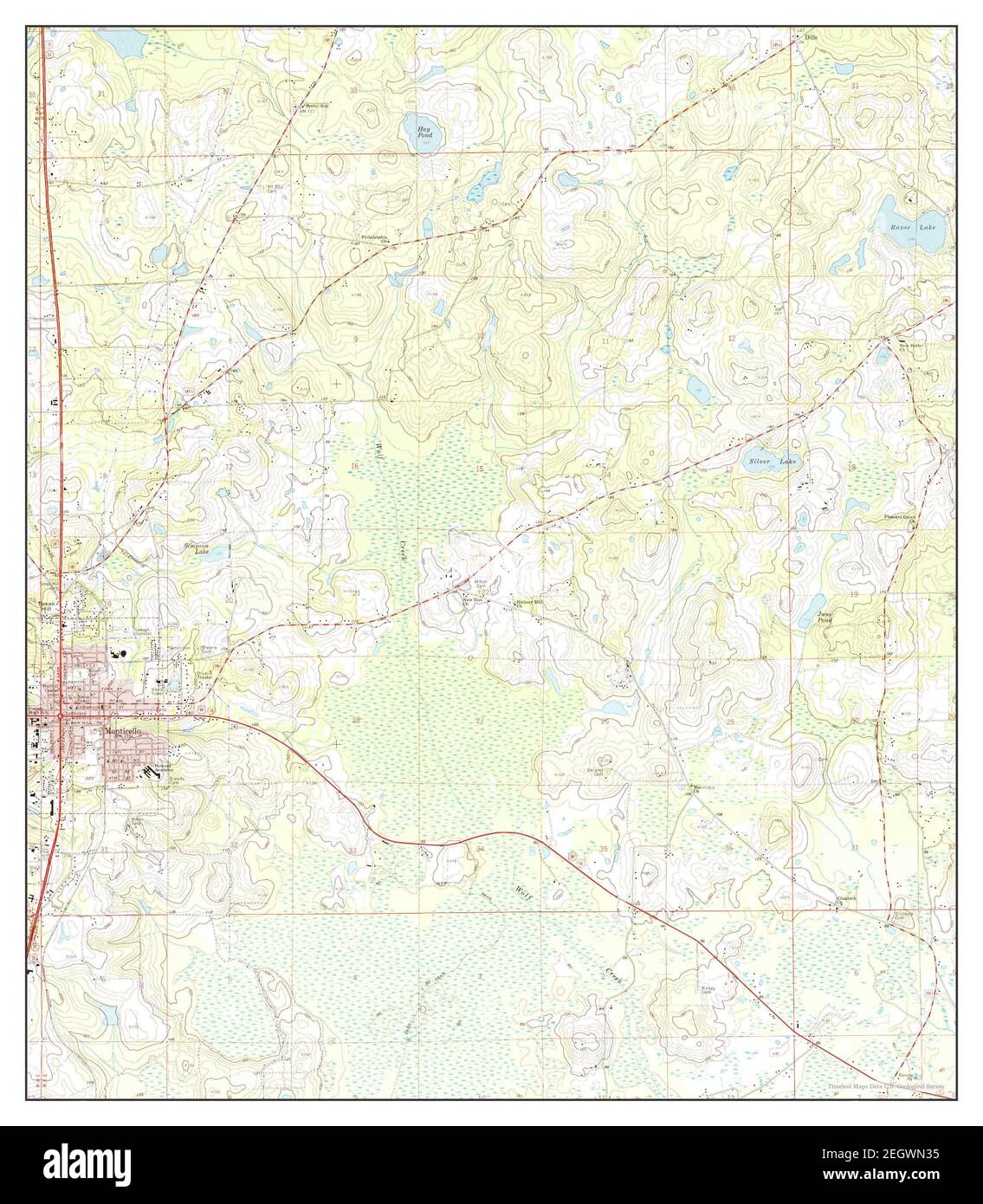 Monticello, Florida, map 1963, 124000, United States of America by