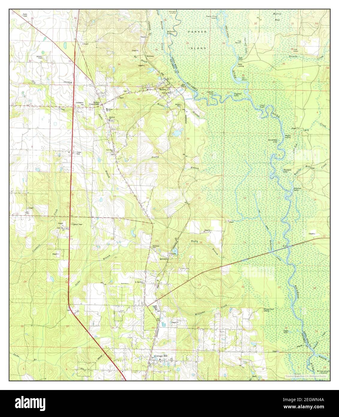 Molino, Florida, map 1978, 124000, United States of America by