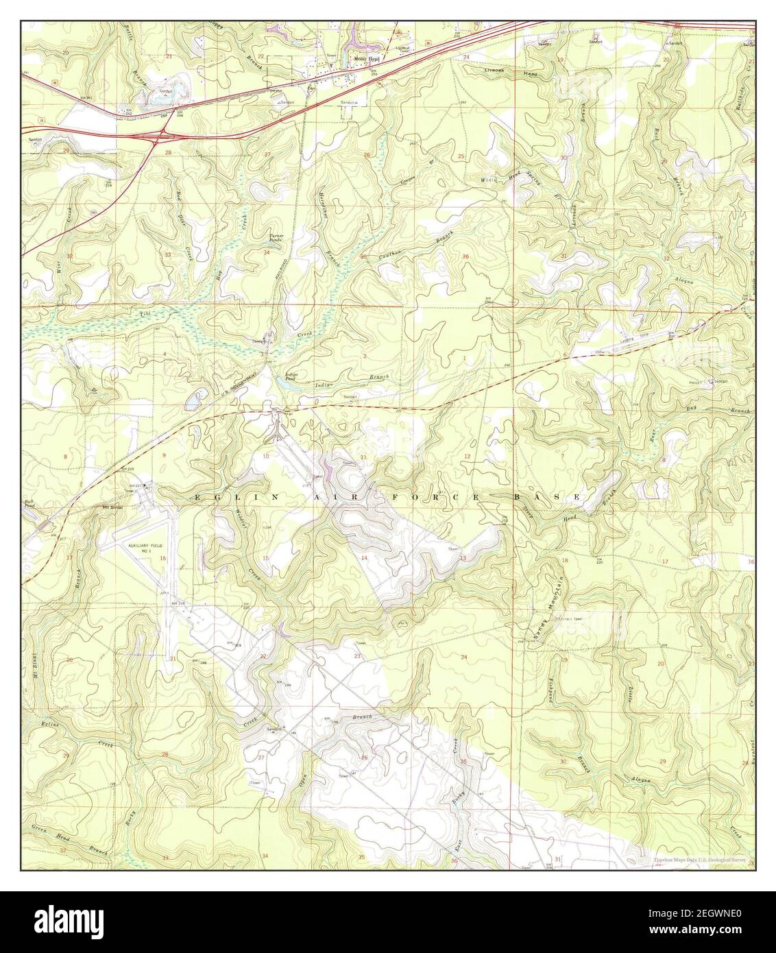 Mossy Head, Florida, map 1973, 124000, United States of America by