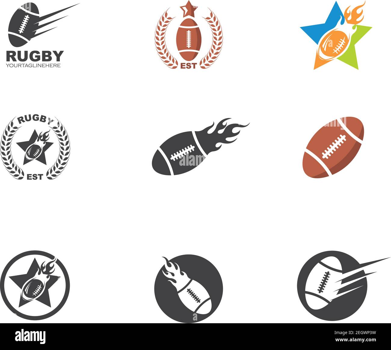 rugby ball icon vector illustration design template Stock Vector Image