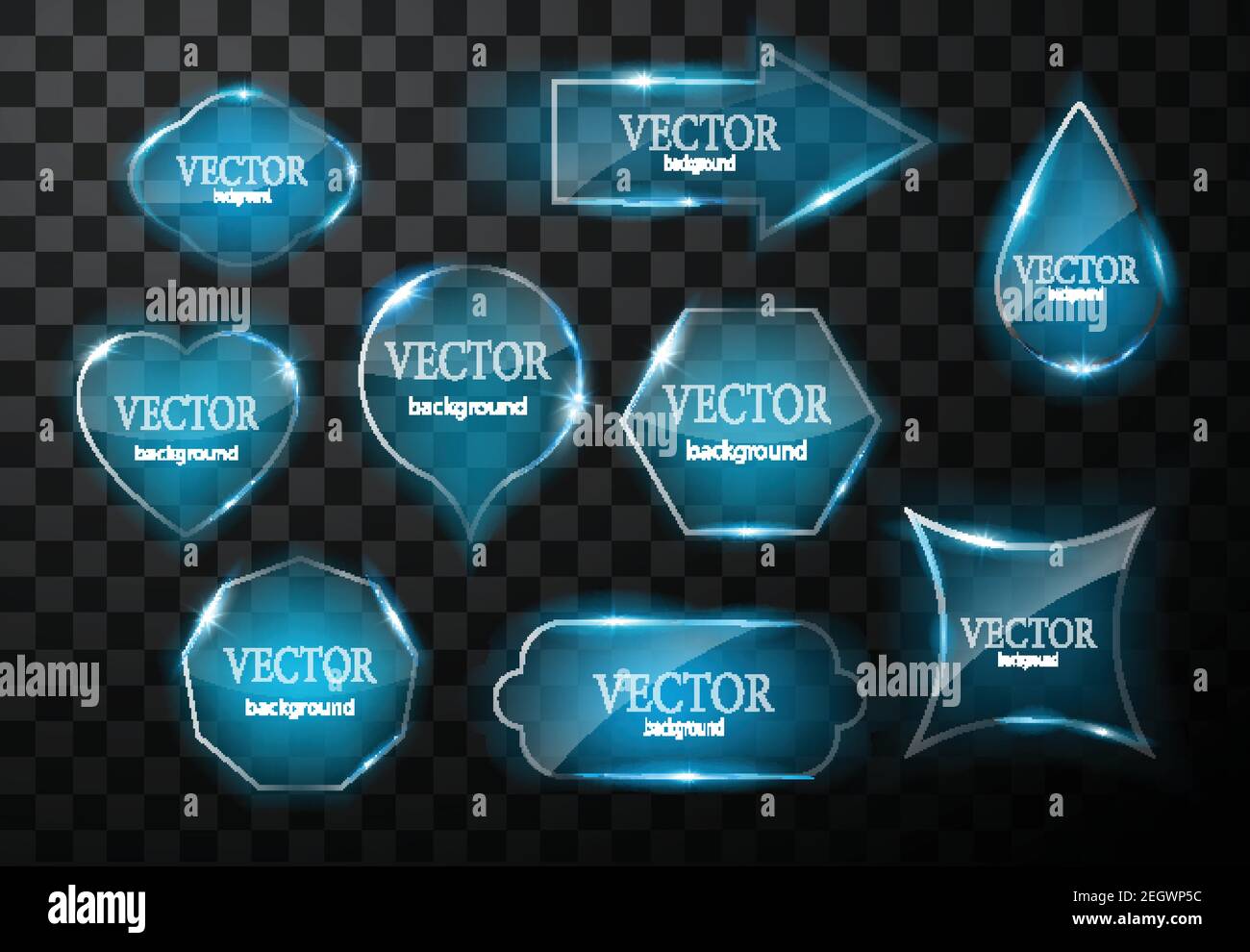 Glass vector button plane. Easy editable background Stock Vector