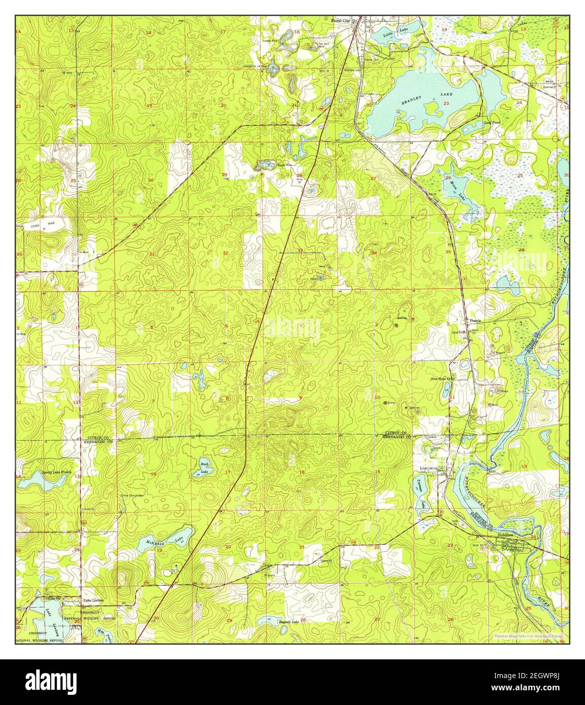 Nobleton, Florida, map 1954, 124000, United States of America by