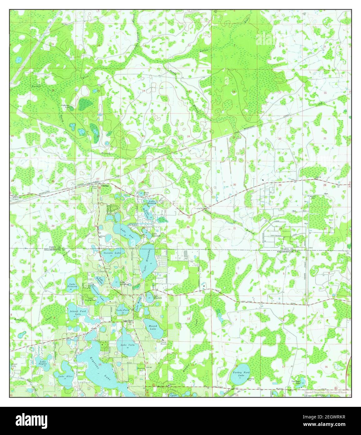 Odessa, Florida, map 1974, 124000, United States of America by