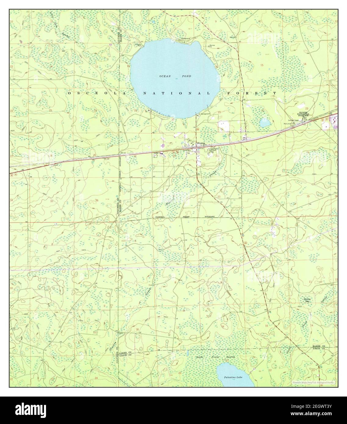 Olustee, Florida, map 1963, 124000, United States of America by