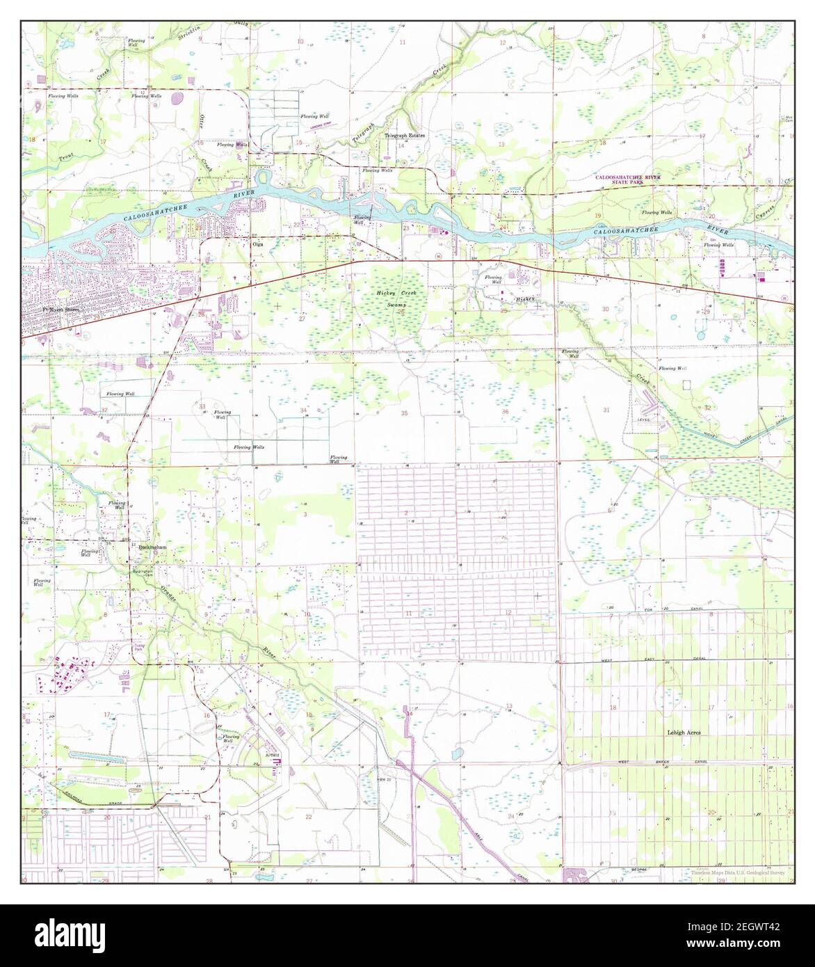 Olga, Florida, map 1958, 124000, United States of America by Timeless