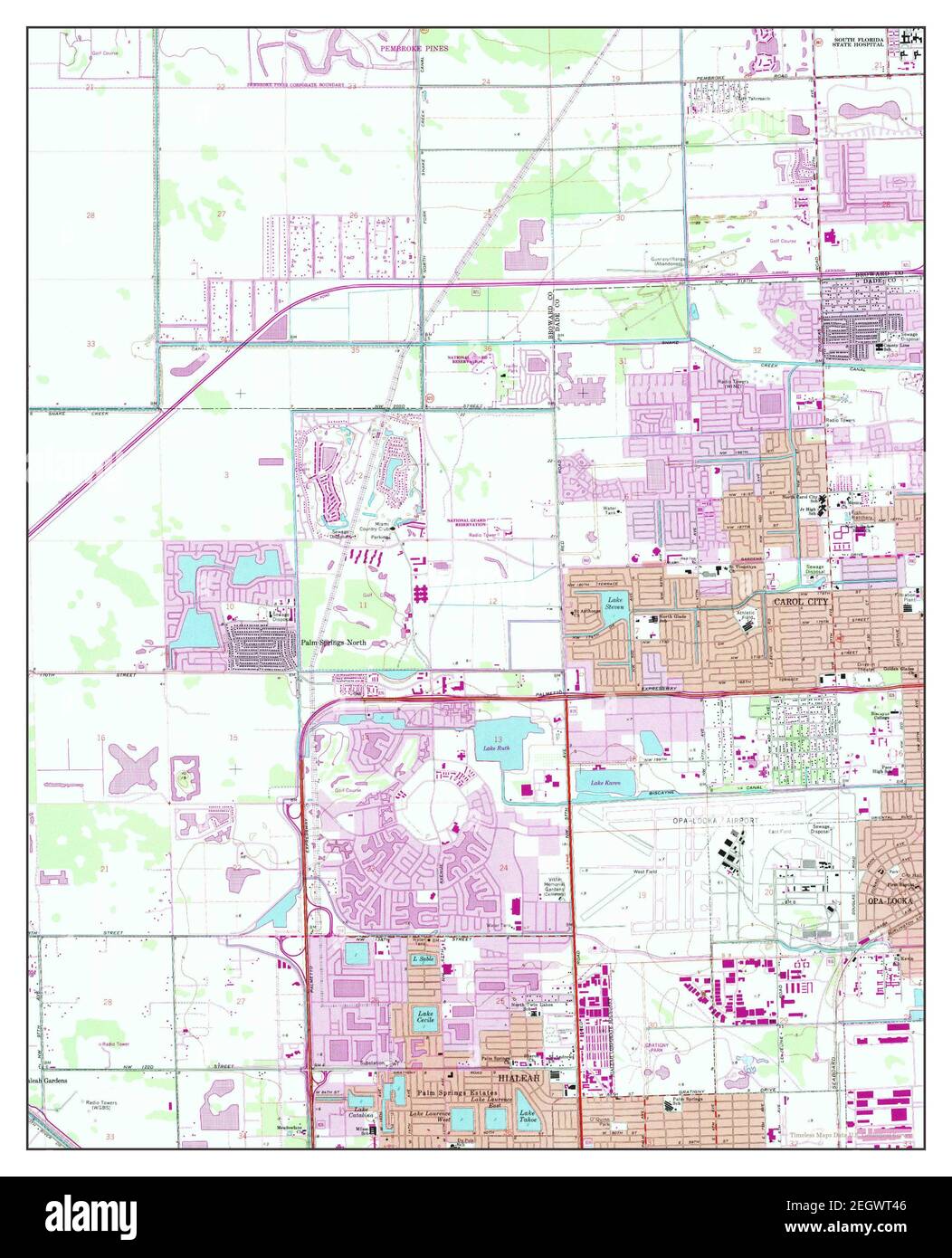 Opalocka, Florida, map 1962, 124000, United States of America by Timeless Maps, data U.S
