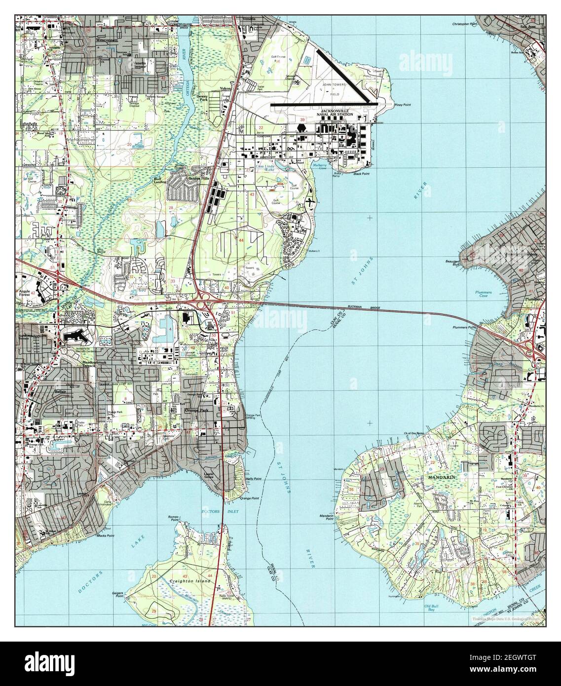 Orange Park, Florida, map 1993, 124000, United States of America by