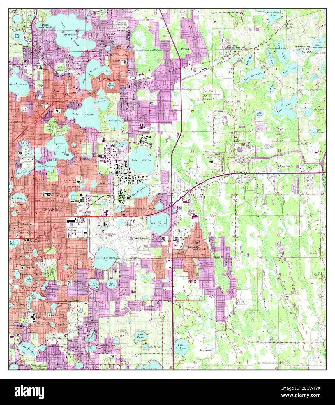 Orlando East, Florida, map 1956, 1:24000, United States of America by ...
