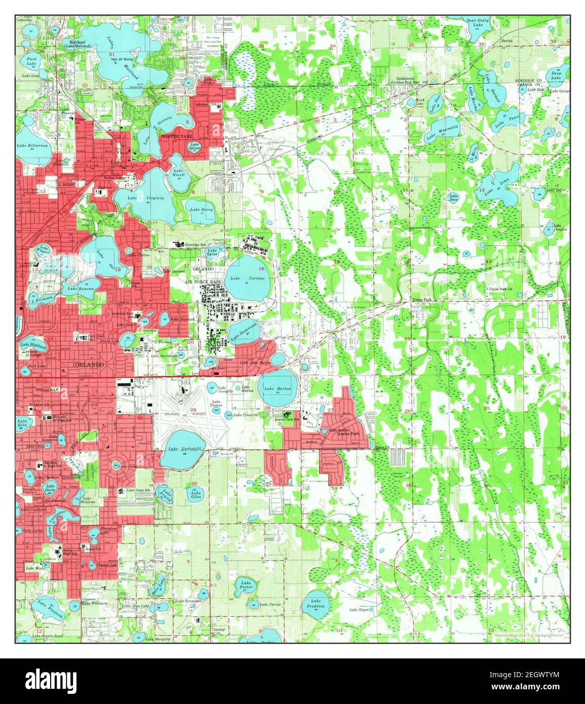 Orlando East, Florida, map 1956, 1:24000, United States of America by ...