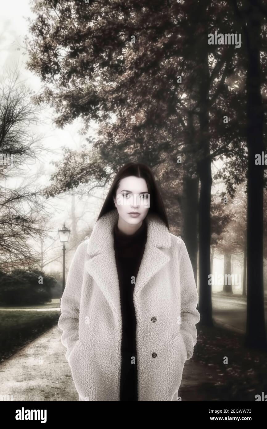 Woman walking in a park hi-res stock photography and images - Alamy