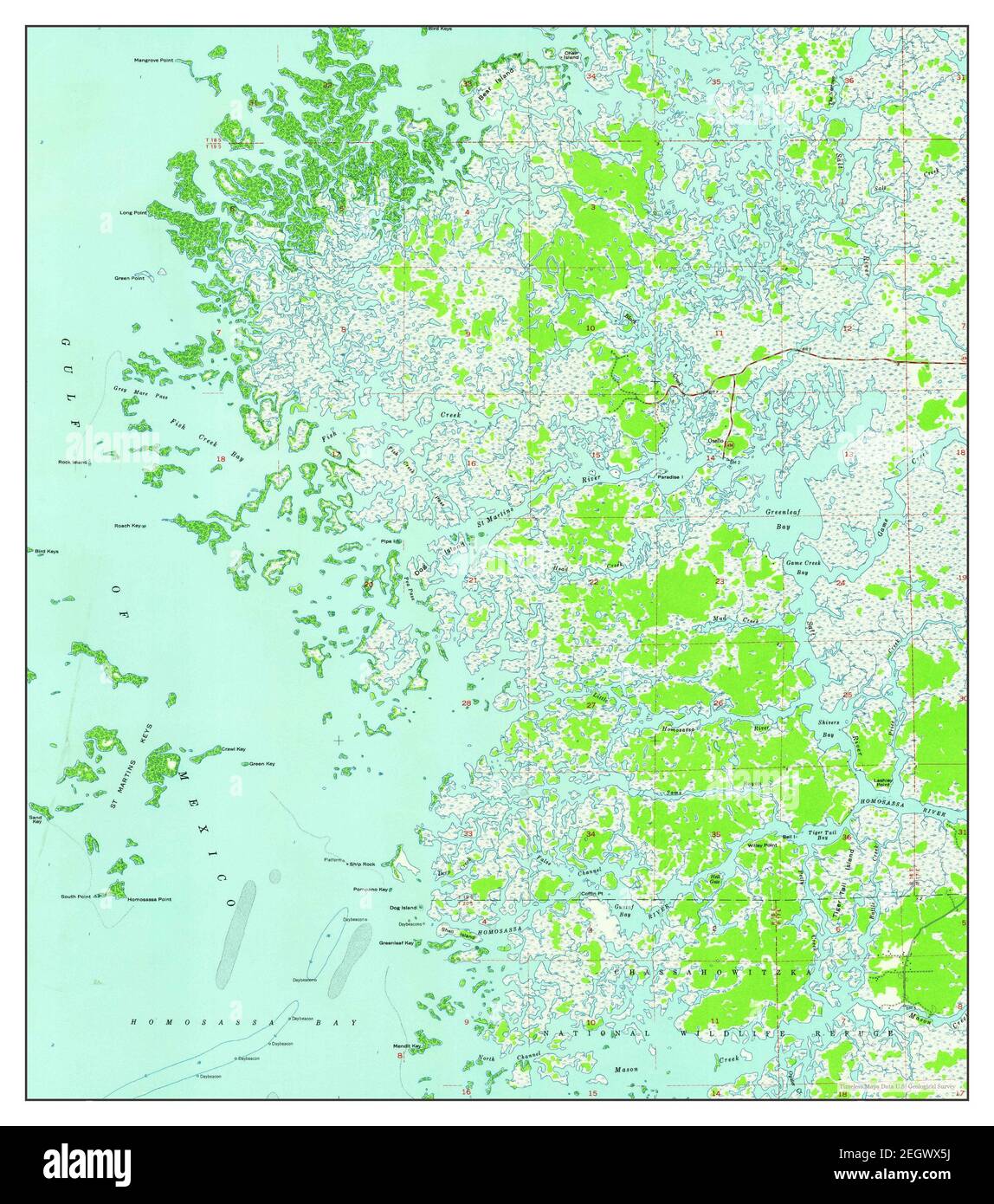 Ozello, Florida, map 1954, 124000, United States of America by