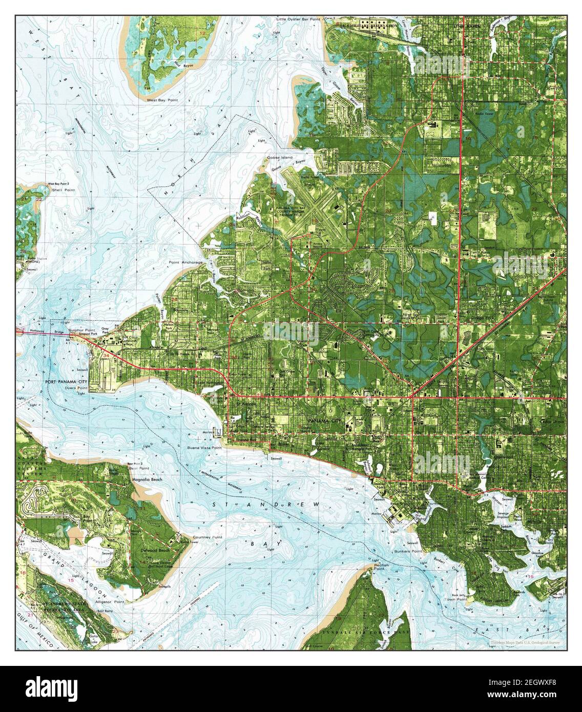 Panama City Florida map 1982 - Panama City Florida Map 1982 124000 United States Of America By Timeless Maps Data Us Geological Survey 2EGWXF8