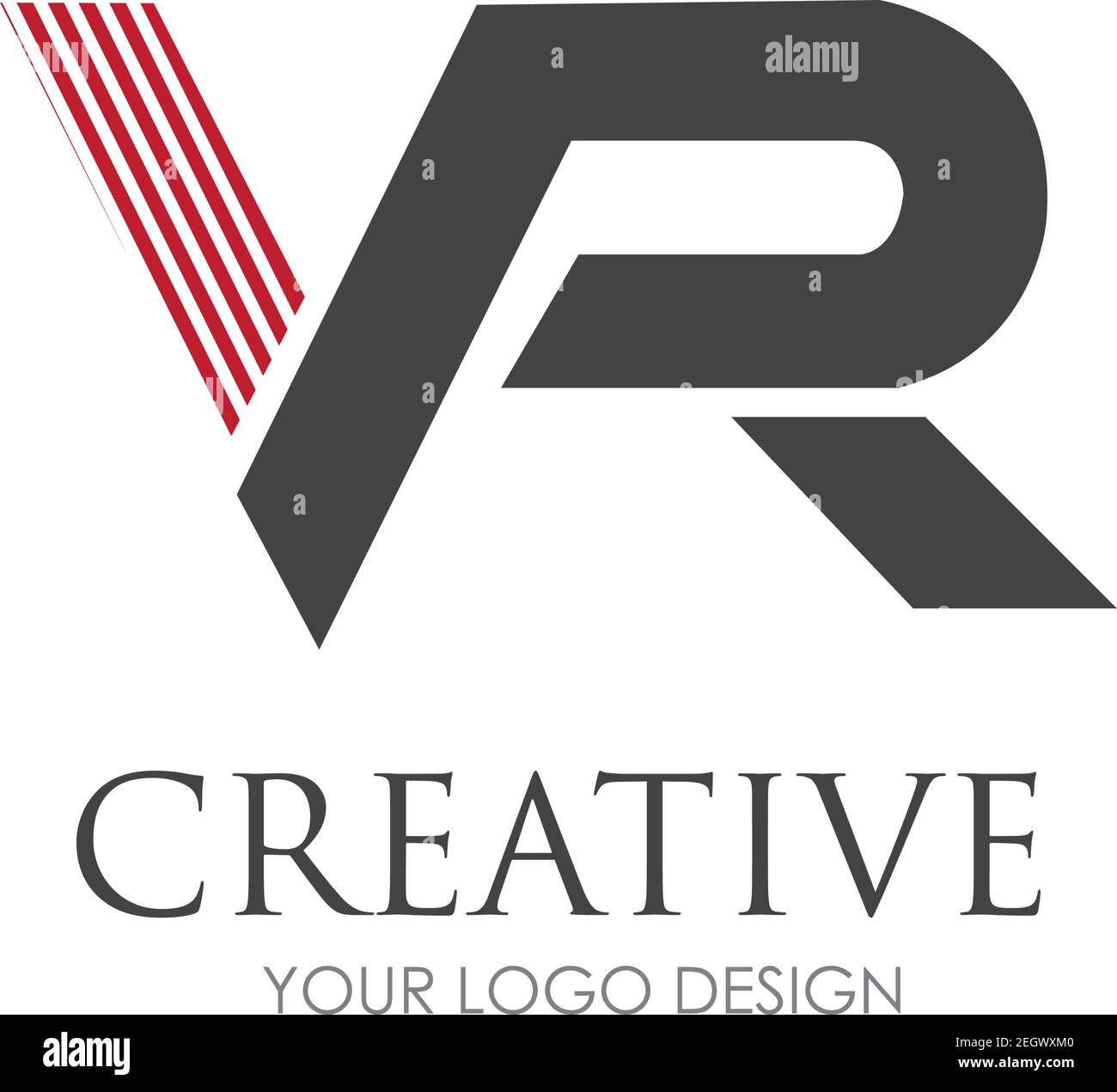 VR Letter Logo Design with Creative Modern Trendy Stock Vector Image ...