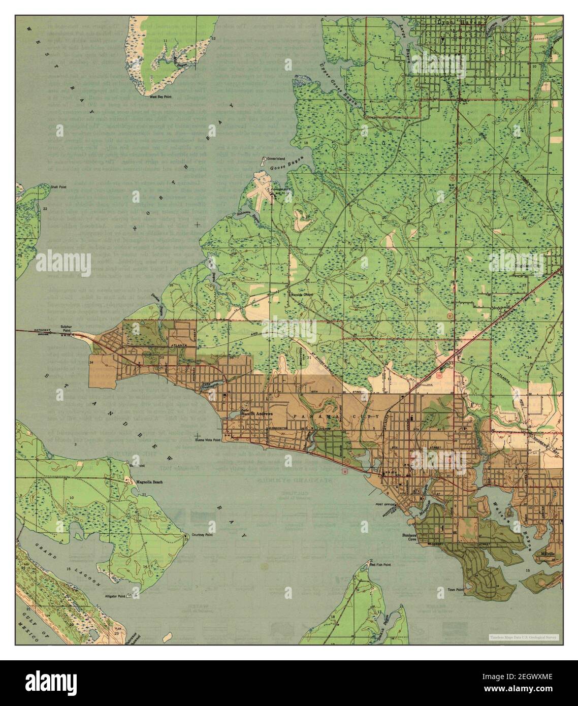 Panama City Florida map 1943 - Panama City Florida Map 1943 131680 United States Of America By Timeless Maps Data Us Geological Survey 2EGWXME