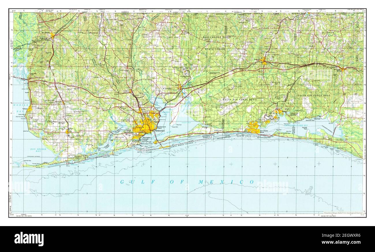 Vintage pensacola map hires stock photography and images Alamy