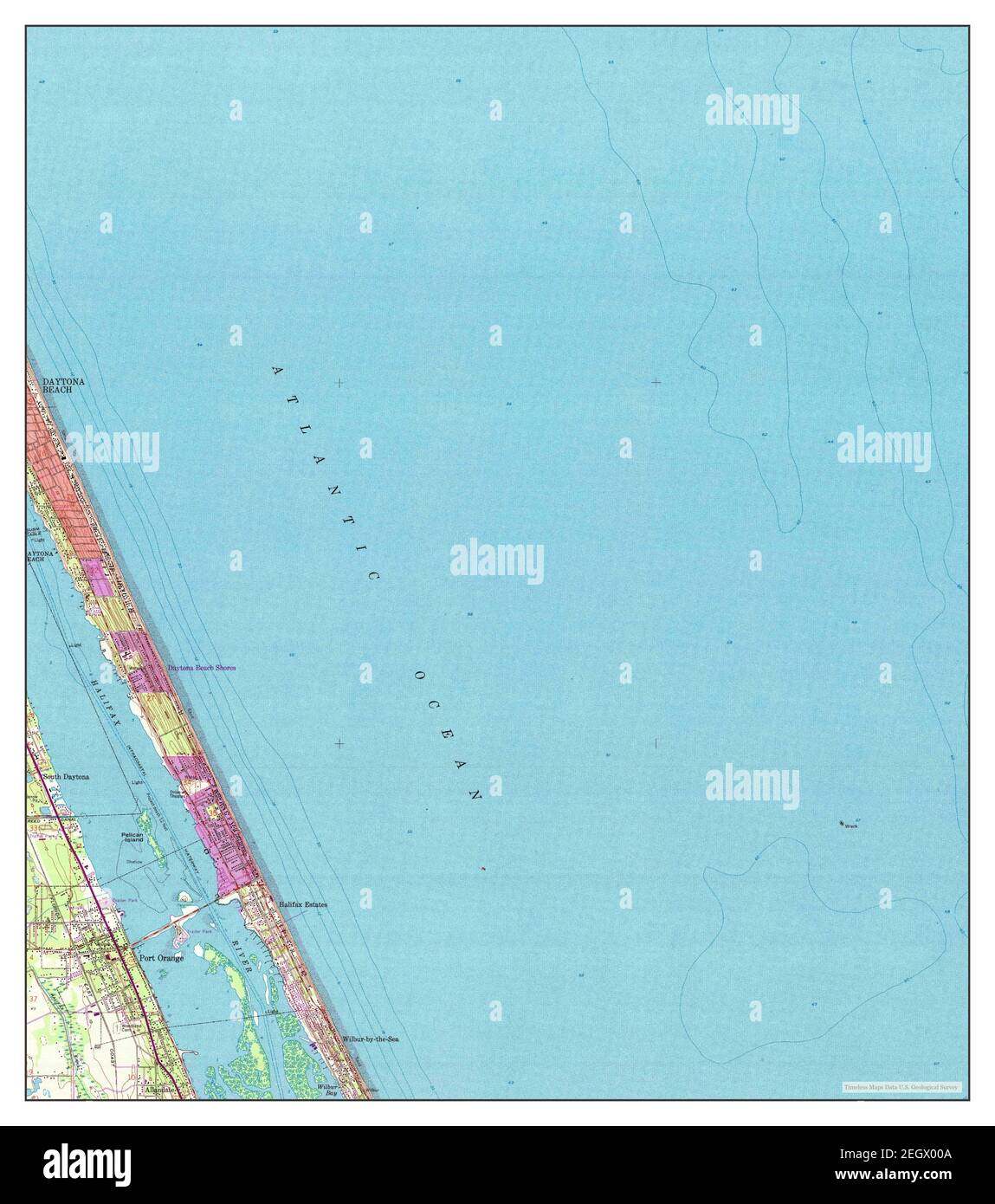 Port Orange, Florida, map 1956, 1:24000, United States of America by Timeless Maps, data U.S. Geological Survey Stock Photo