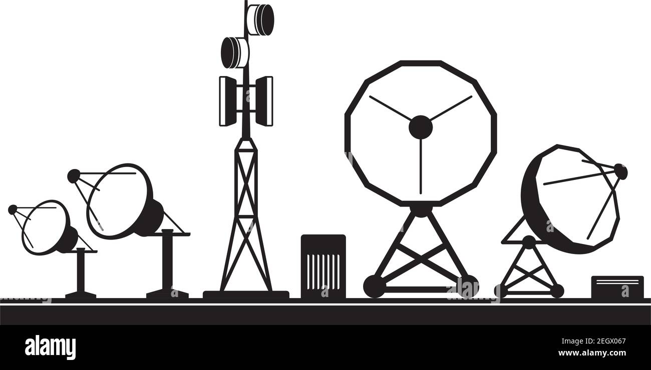 Mobile communication base station vector illustration Stock Vector