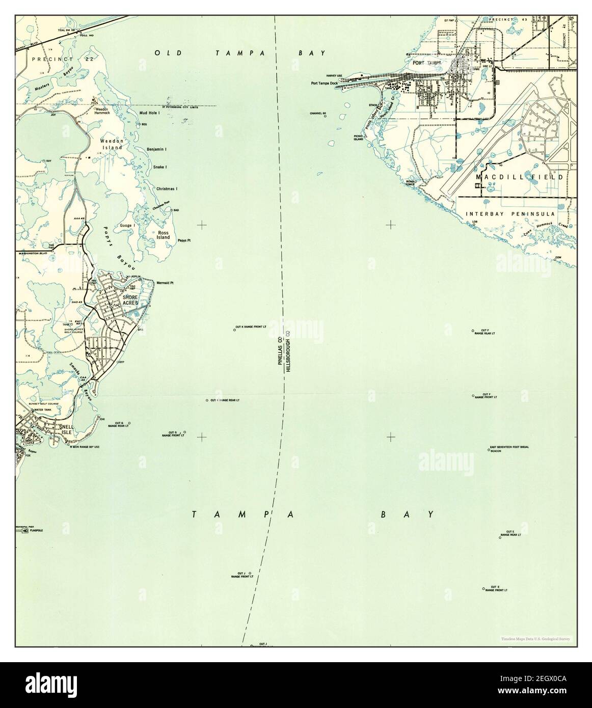 Port Tampa, Florida, map 1947, 1:24000, United States of America by Timeless Maps, data U.S. Geological Survey Stock Photo