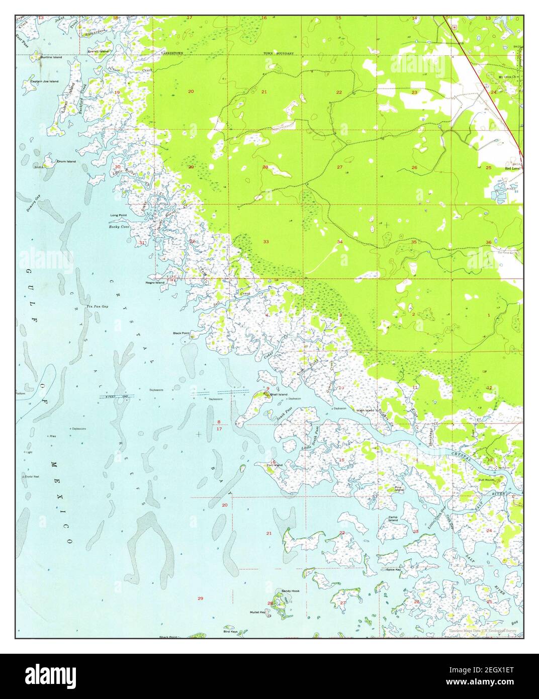 Red Level, Florida, map 1954, 124000, United States of America by
