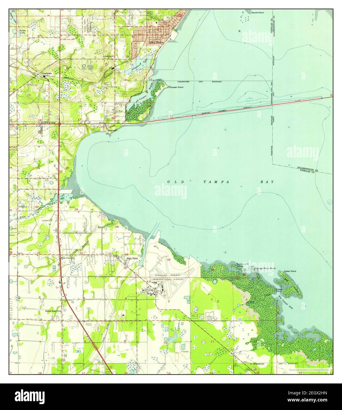 Safety Harbor, Florida, map 1956, 124000, United States of America by