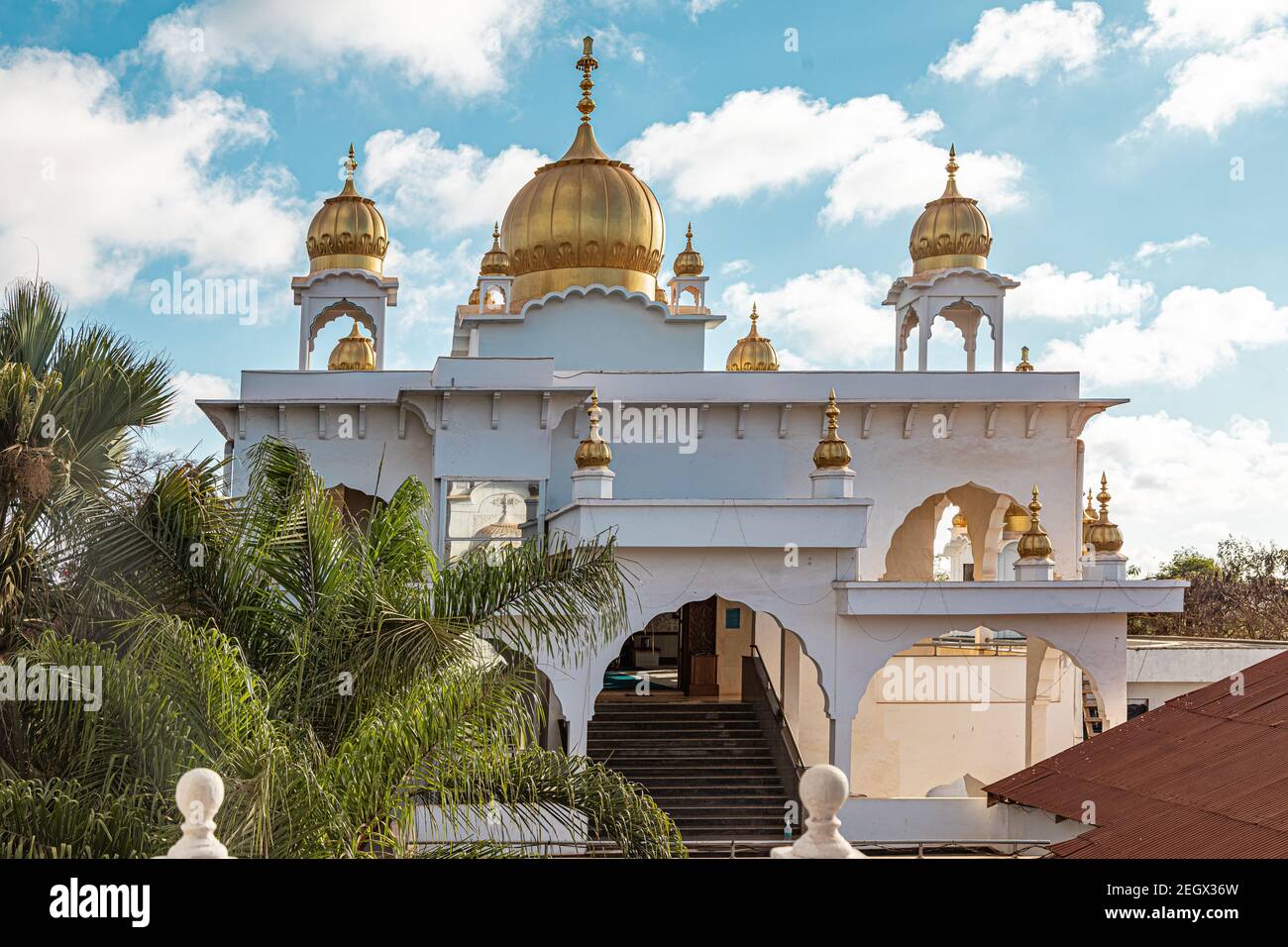 View of main darbar hall of Sikh Temple Makindu Kenya https://www.facebook.com/romeo.juliet.photography Stock Photo