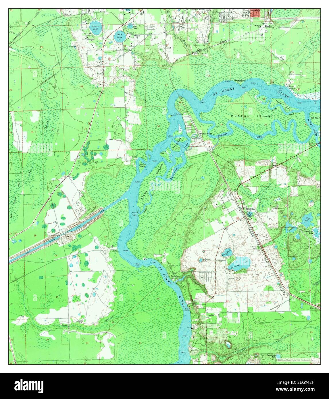 Satsuma, Florida, map 1968, 124000, United States of America by