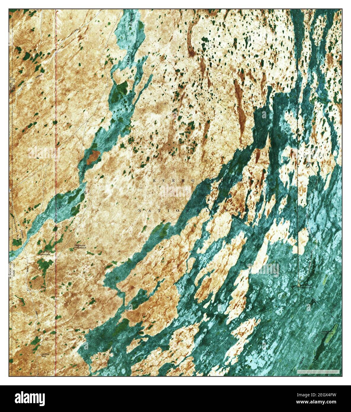 Shark Valley Lookout Tower, Florida, map 1972, 124000, United States