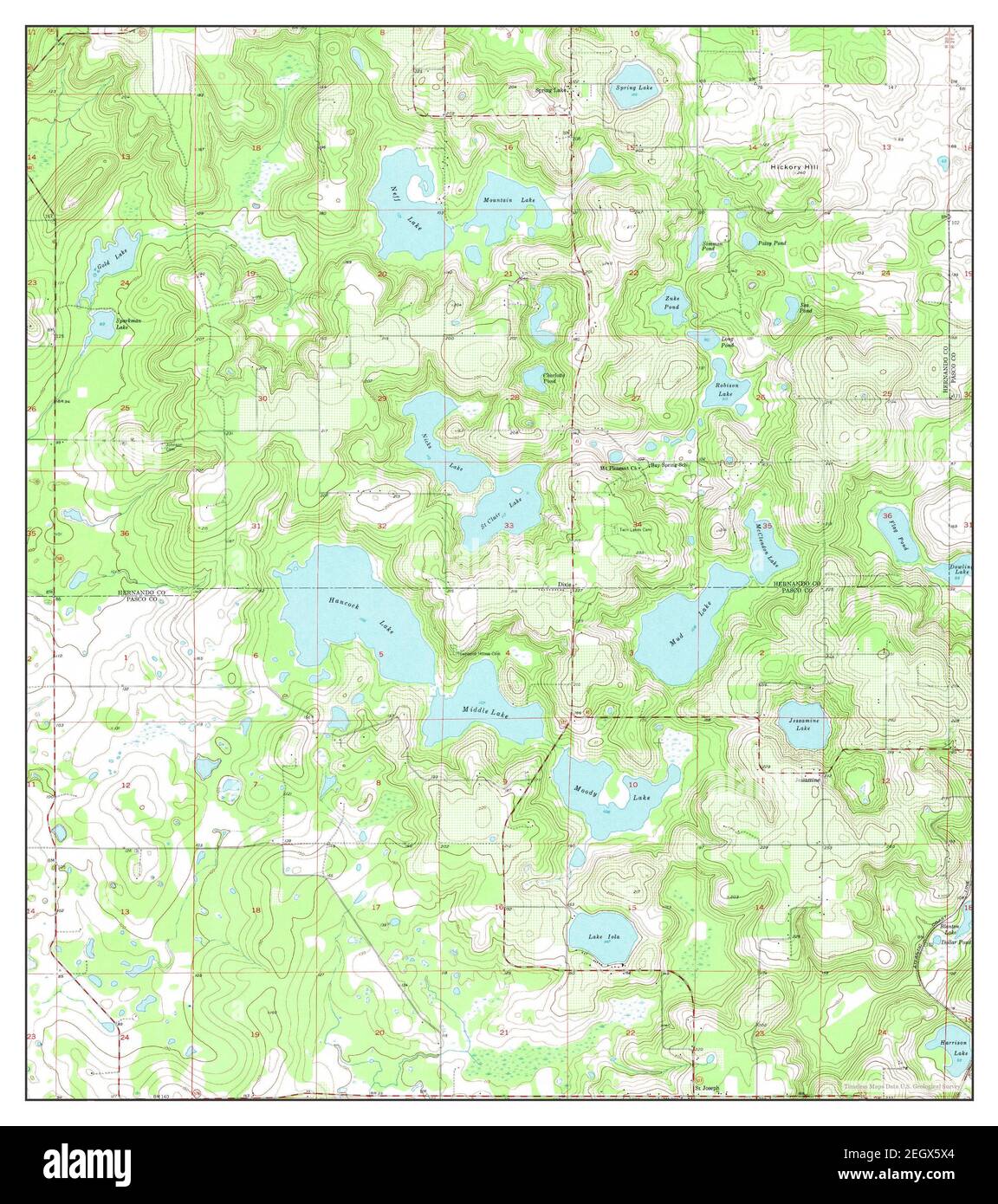 Spring Lake, Florida, map 1954, 1:24000, United States of America by Timeless Maps, data U.S. Geological Survey Stock Photo