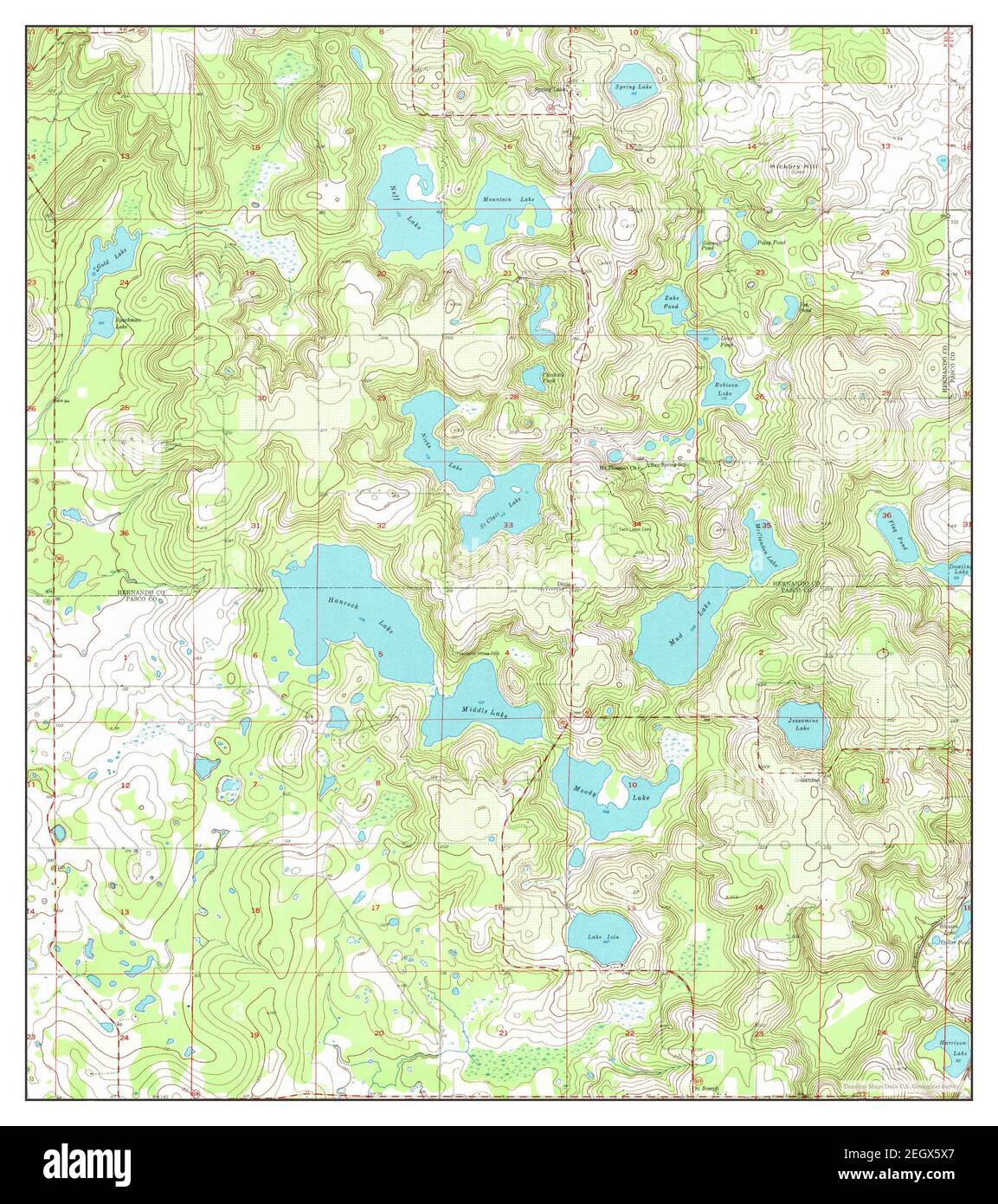 Spring Lake, Florida, map 1954, 124000, United States of America by