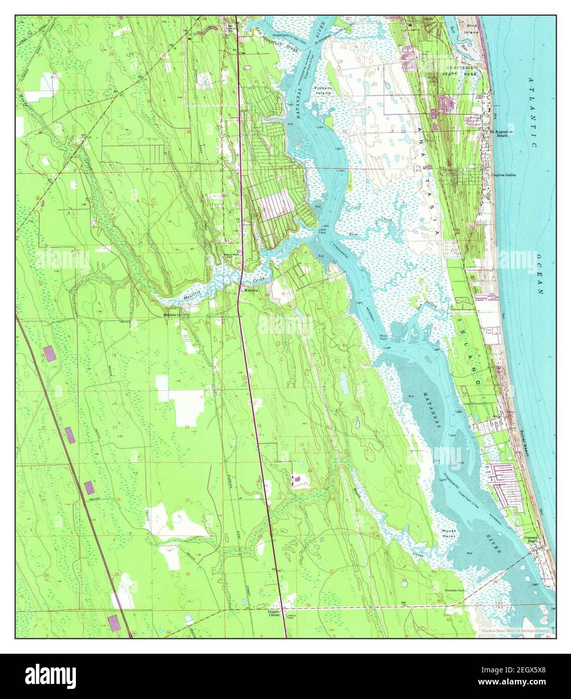 St Augustine Beach Florida map - St Augustine Beach Florida Map 1956 124000 United States Of America By Timeless Maps Data Us Geological Survey 2EGX5X8