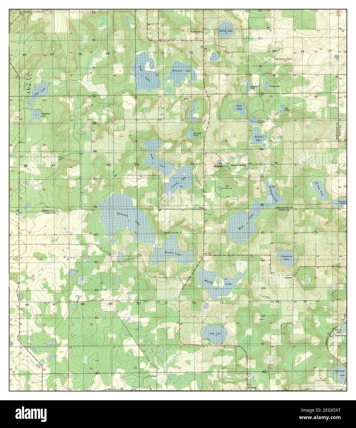 Spring Lake, Florida, map 1954, 125000, United States of America by