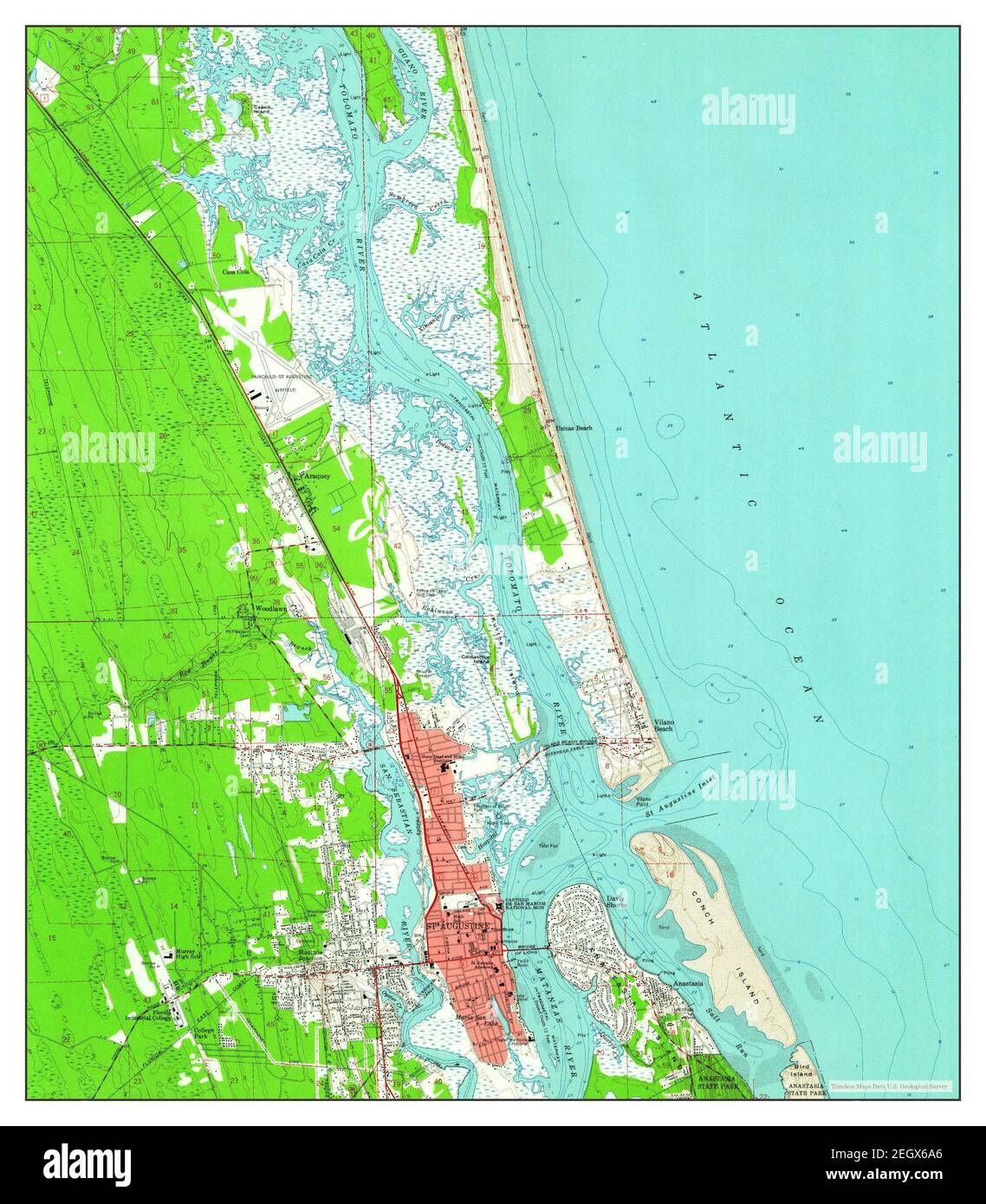 St Augustine Florida map 1956 - St Augustine Florida Map 1956 124000 United States Of America By Timeless Maps Data Us Geological Survey 2EGX6A6