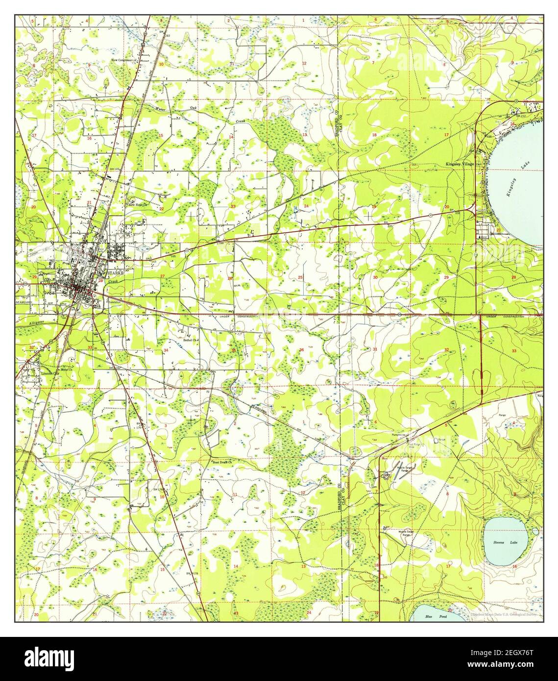 Starke, Florida, map 1949, 124000, United States of America by