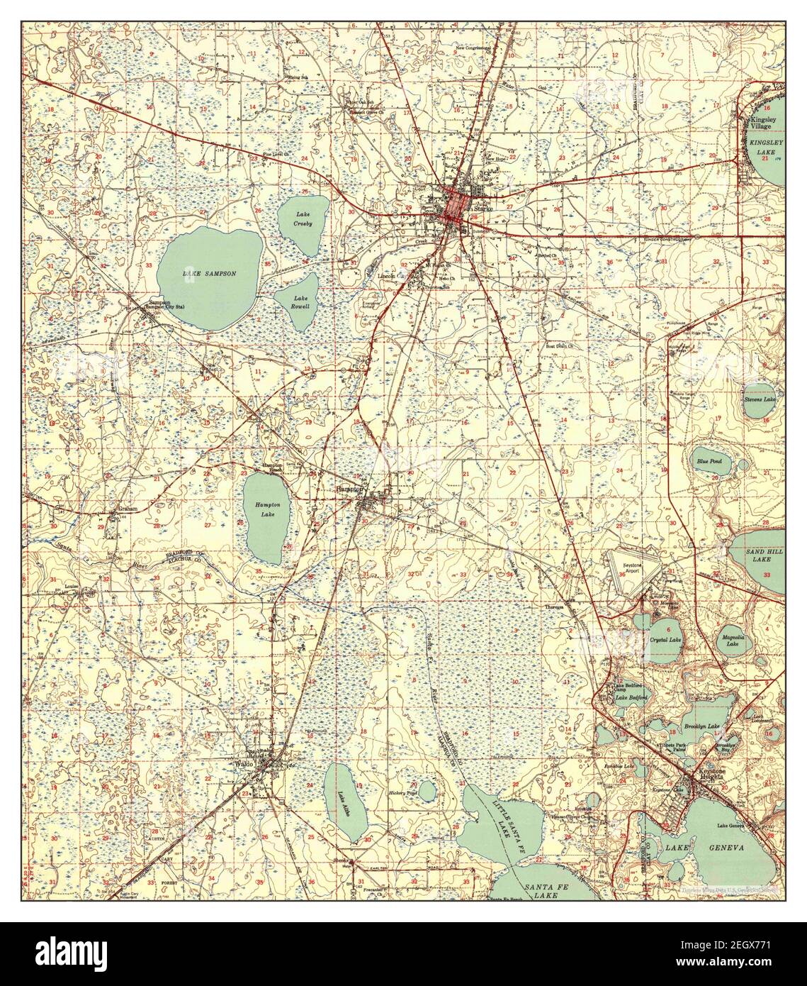 Starke, Florida, map 1949, 162500, United States of America by