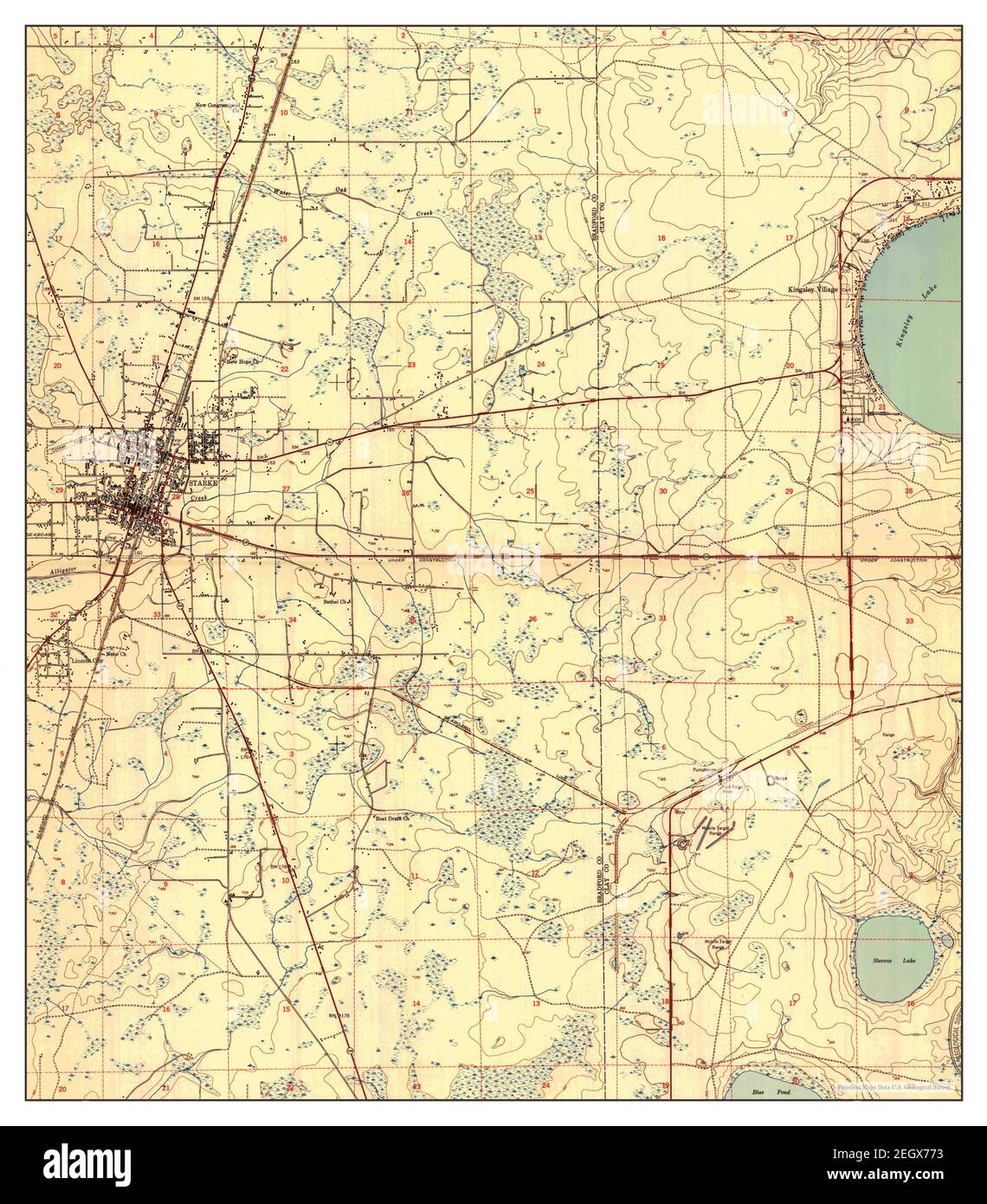 Starke, Florida, map 1949, 124000, United States of America by
