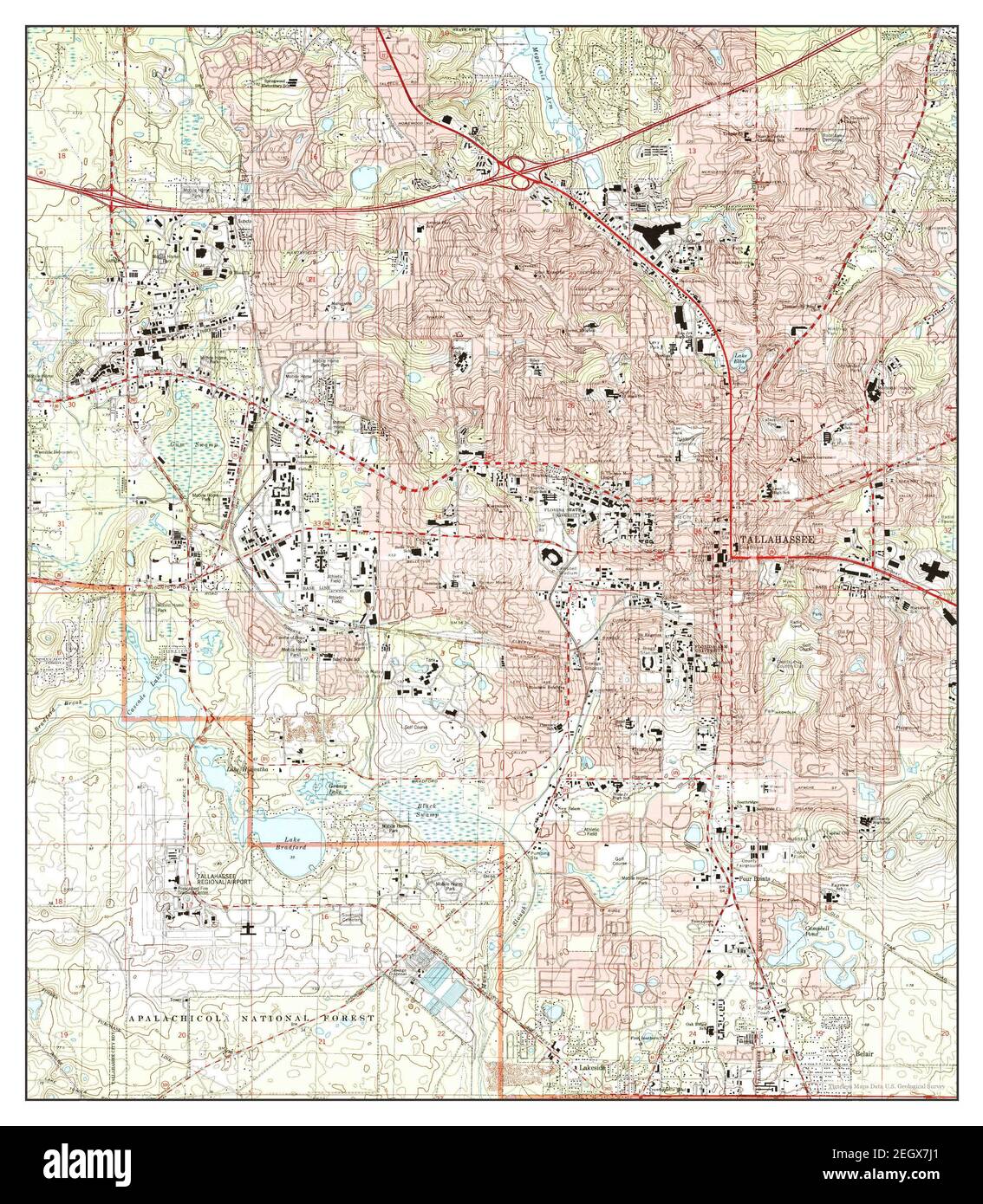 Tallahassee Florida map 1999 - Tallahassee Florida Map 1999 124000 United States Of America By Timeless Maps Data Us Geological Survey 2EGX7J1 