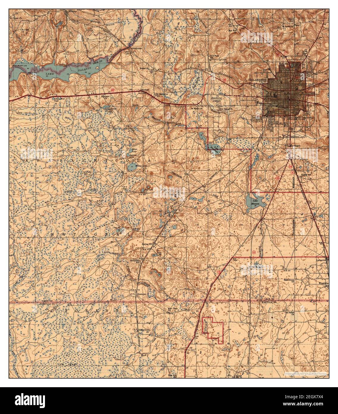 Tallahassee map Cut Out Stock Images - Tallahassee Florida Map 1943 162500 United States Of America By Timeless Maps Data Us Geological Survey 2EGX7X4 
