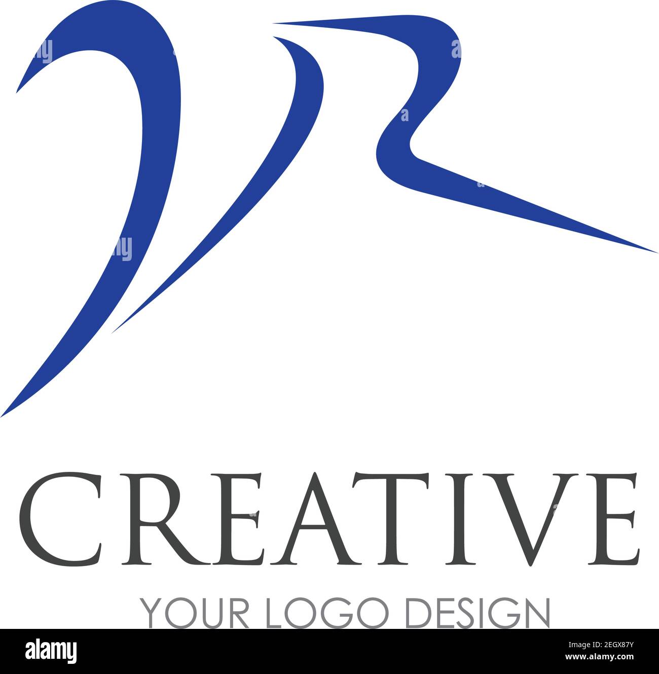 VR Letter Logo Design with Creative Modern Trendy Stock Vector