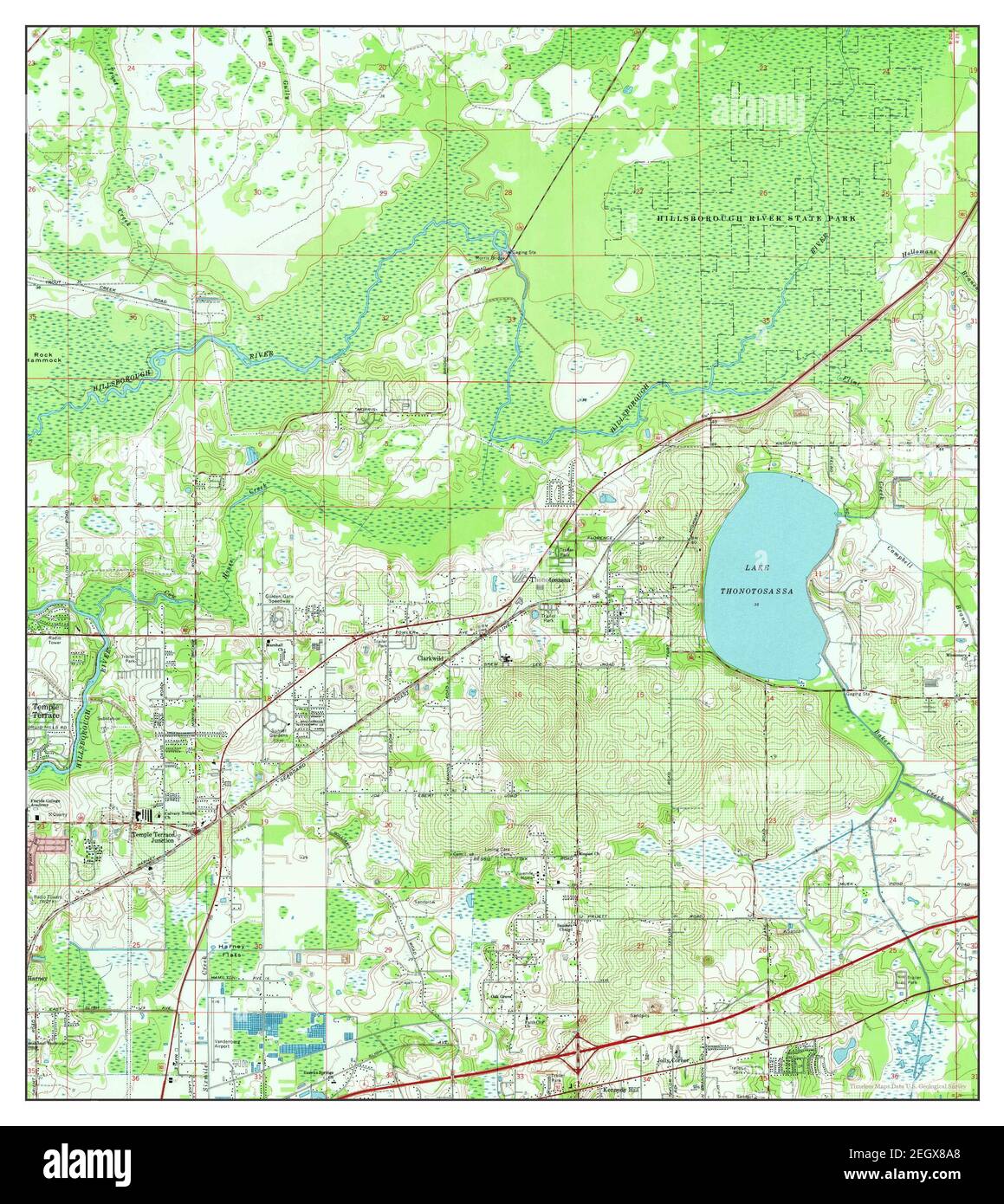 Thonotosassa, Florida, map 1974, 124000, United States of America by