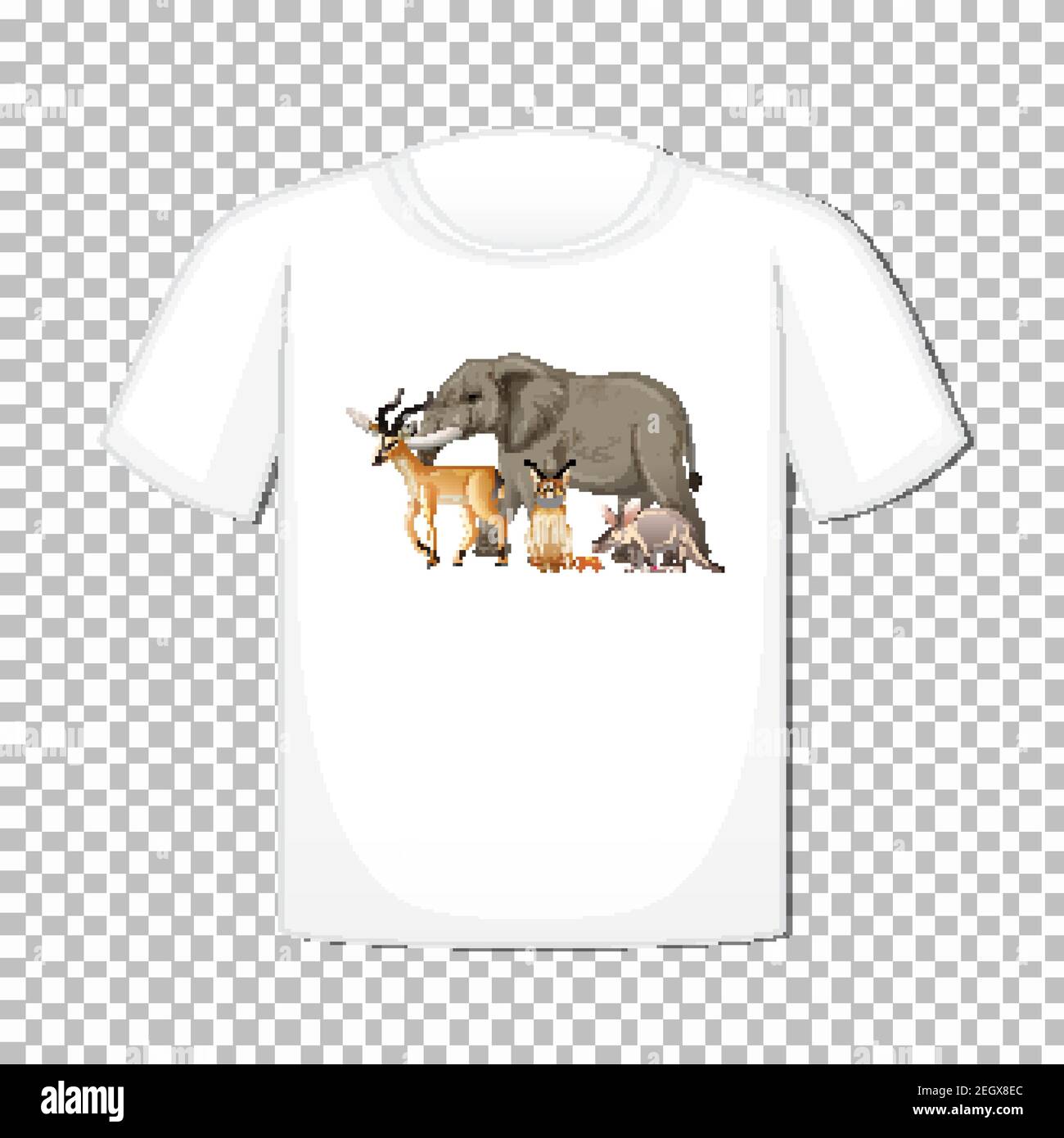 Wild animal group design on t-shirt isolated on transparent background ...