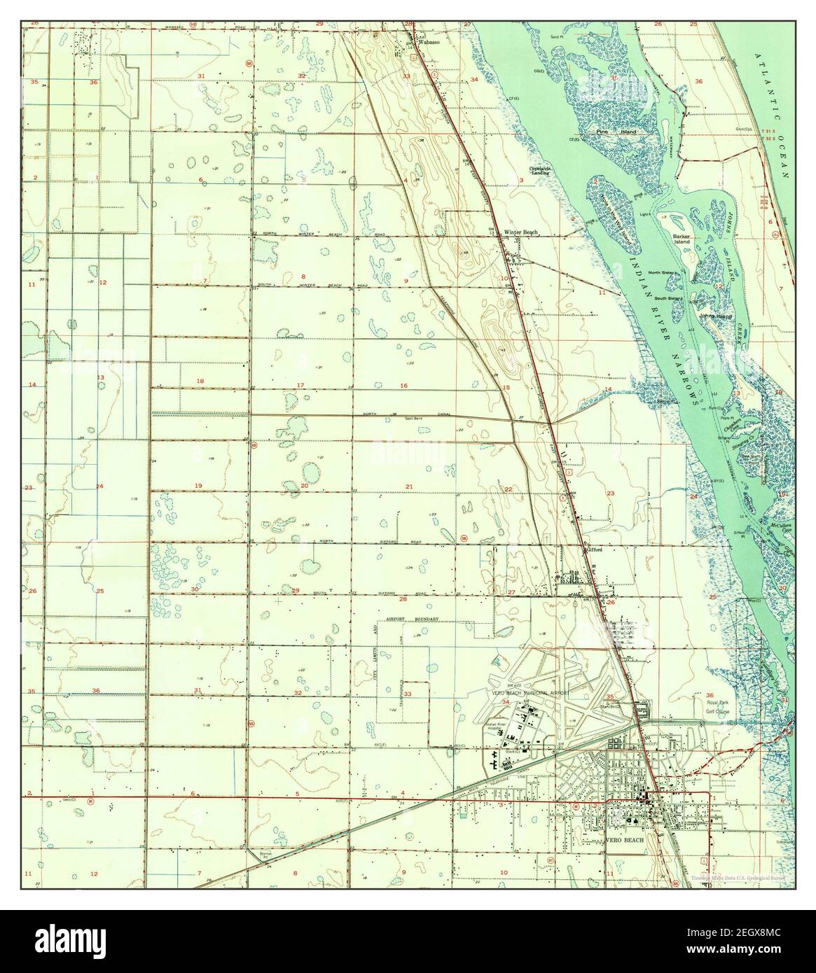 Vero Beach Florida map 1950 - Vero Beach Florida Map 1950 124000 United States Of America By Timeless Maps Data Us Geological Survey 2EGX8MC