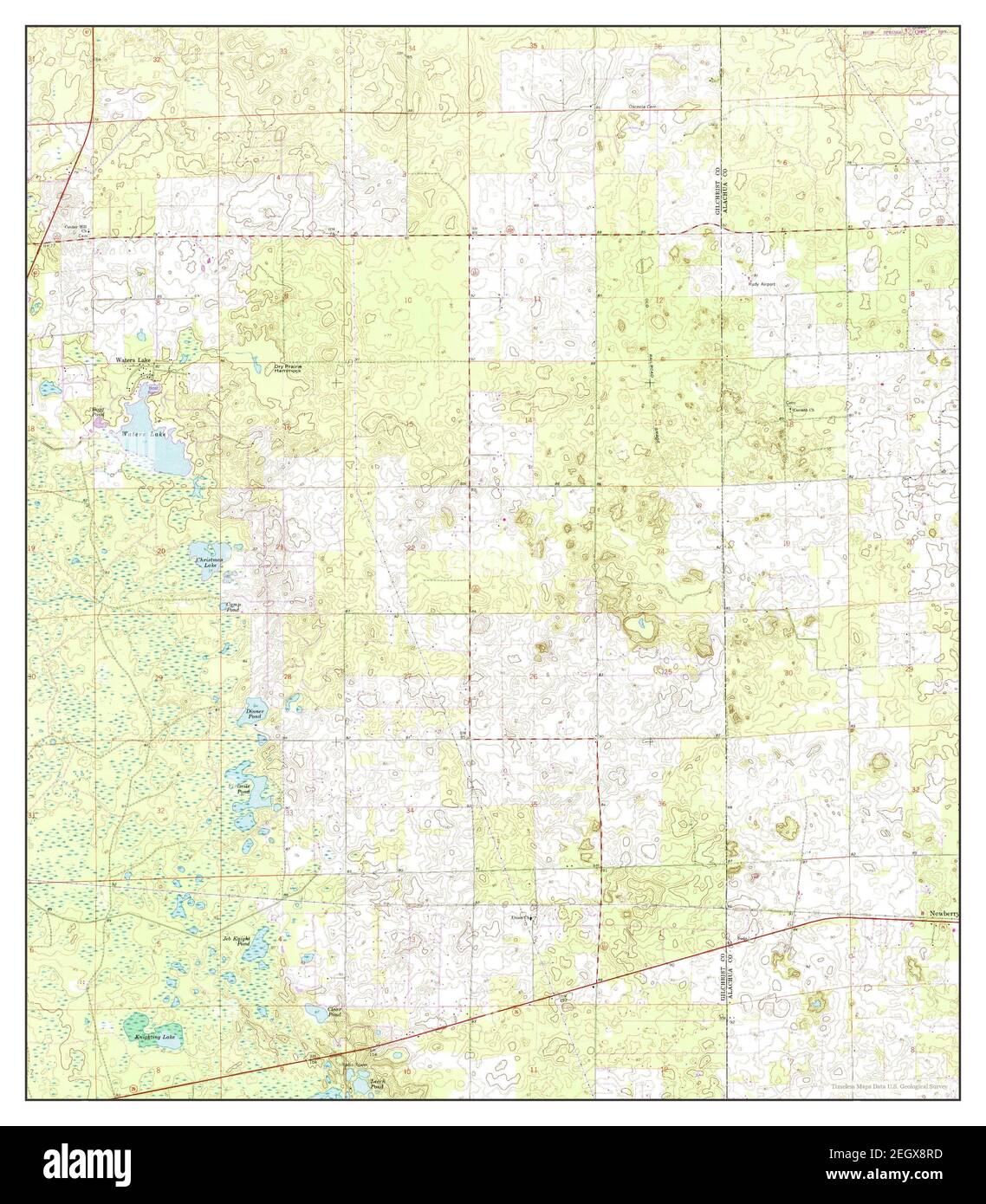 Waters Lake, Florida, map 1968, 1:24000, United States of America by Timeless Maps, data U.S. Geological Survey Stock Photo