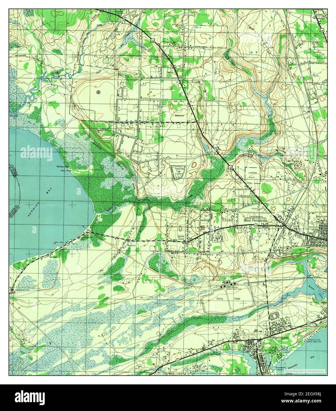 West Pensacola, Florida, map 1944, 125000, United States of America by
