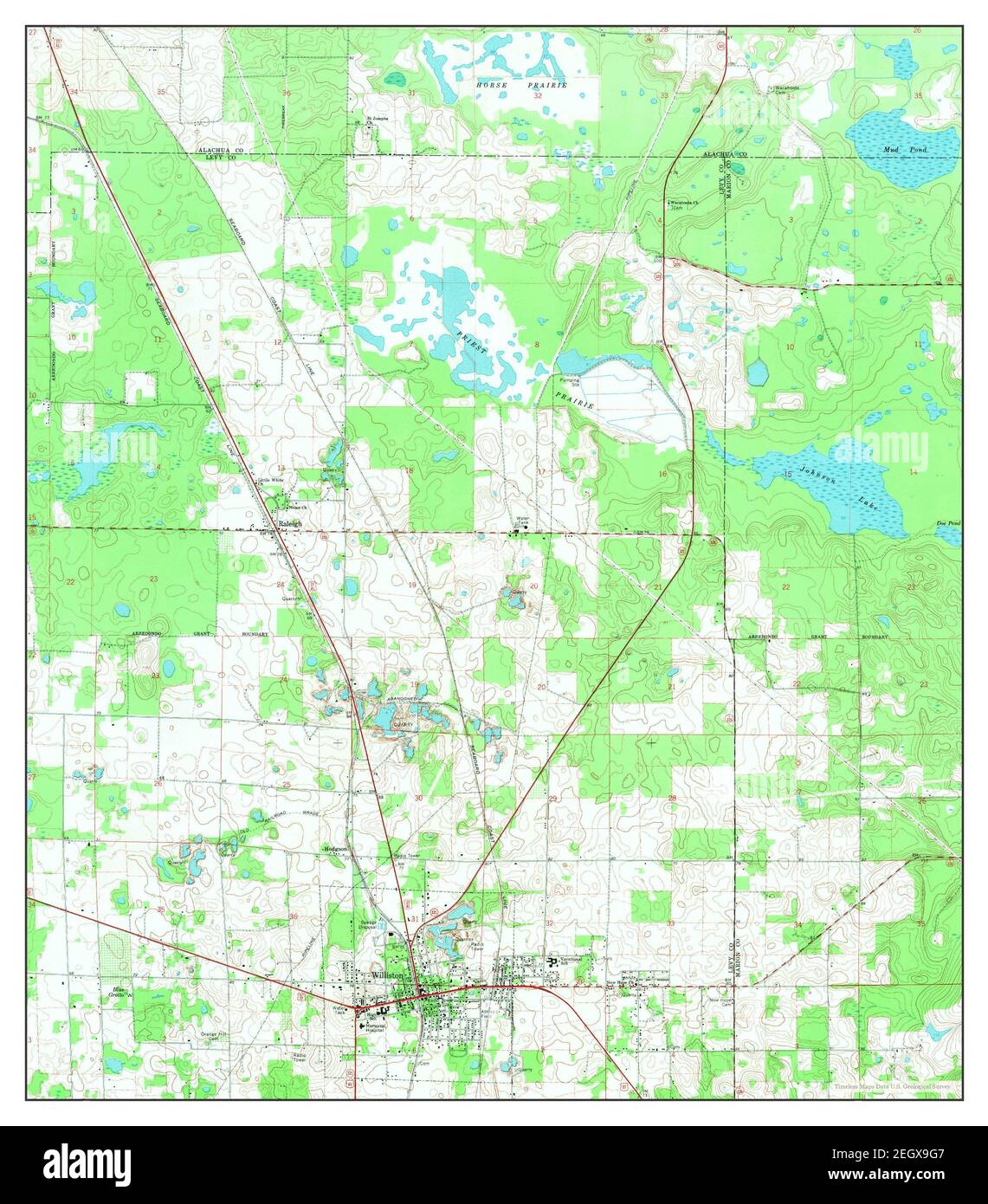Williston, Florida, map 1969, 124000, United States of America by