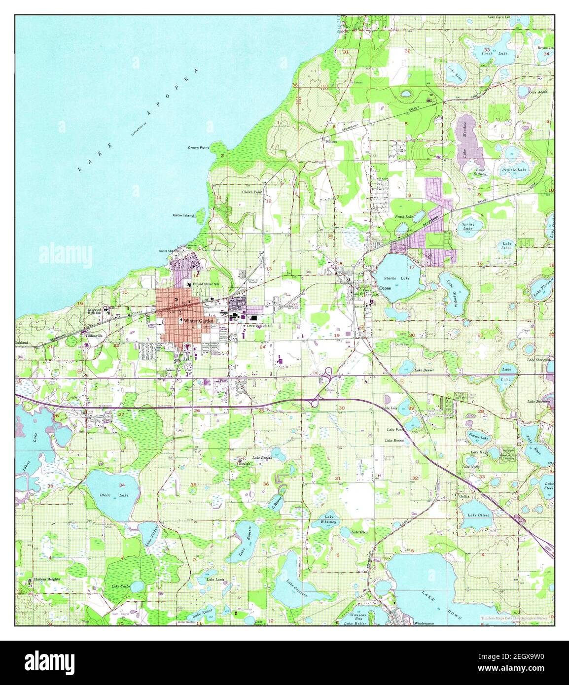 Winter Garden Florida Map Winter Garden, Florida, Map 1956, 1:24000, United States Of America By  Timeless Maps, Data U.s. Geological Survey Stock Photo - Alamy